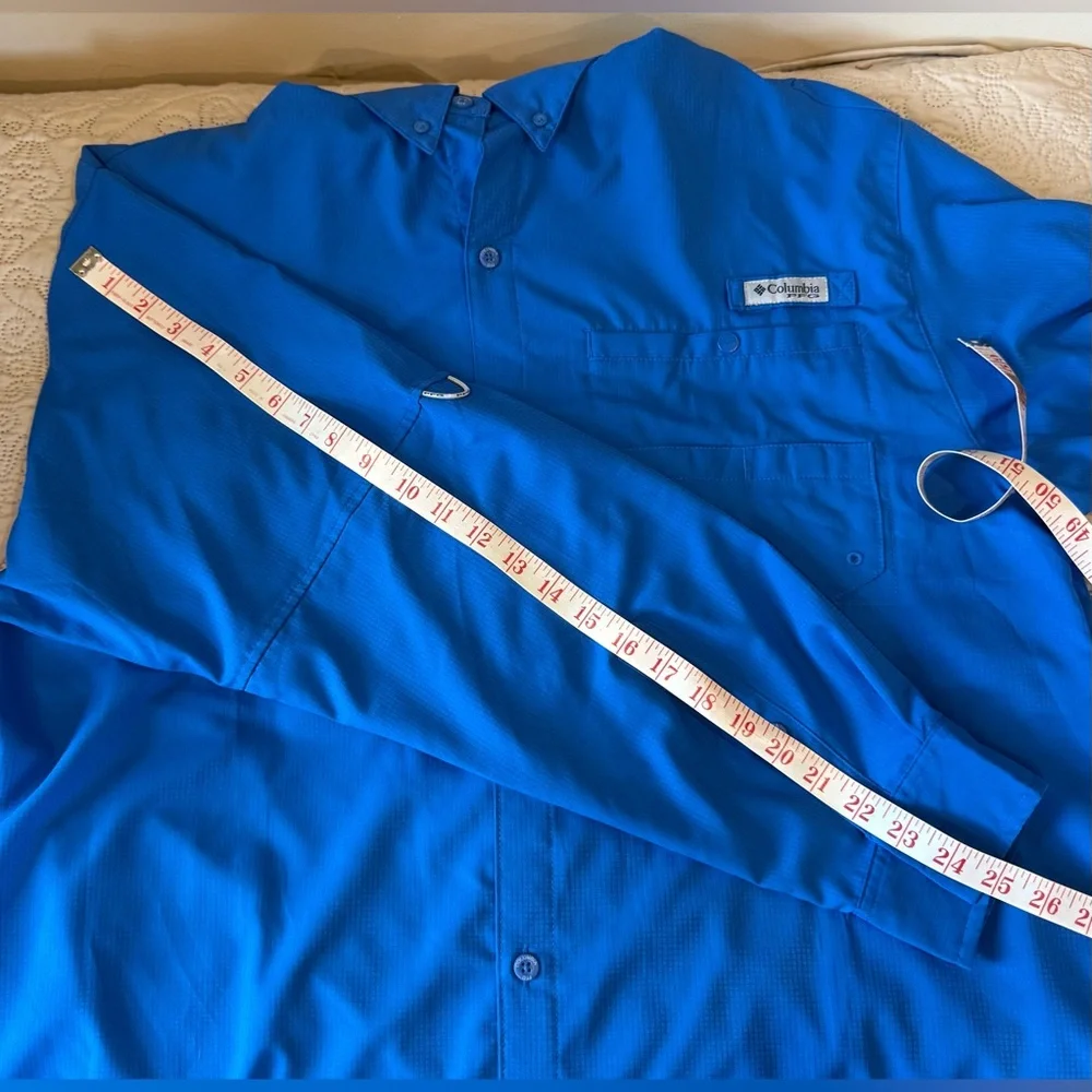 2 Columbia PFG Omni shade button up multi pocket long sleeve shirt - Picture 3 of 15